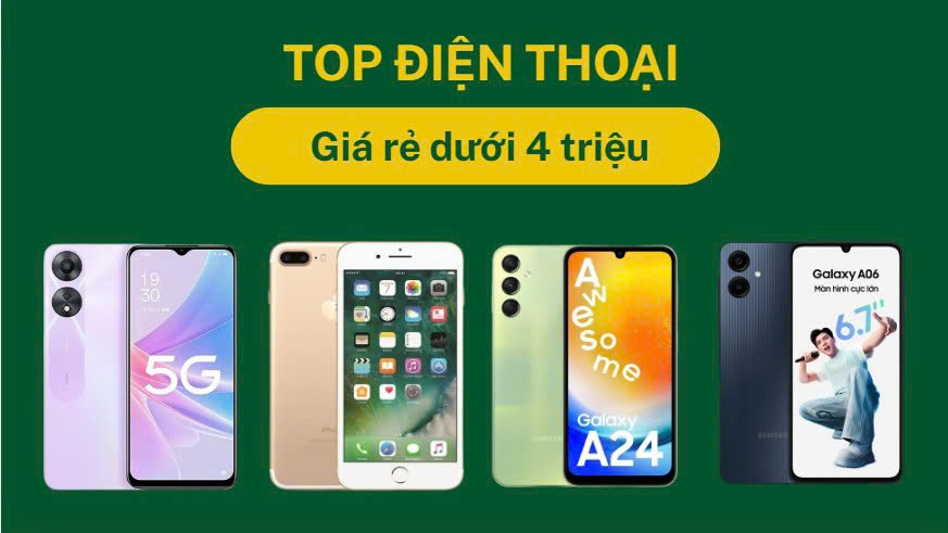Top điện thoại giá rẻ dưới 4 triệu tại Điện Thoại 99