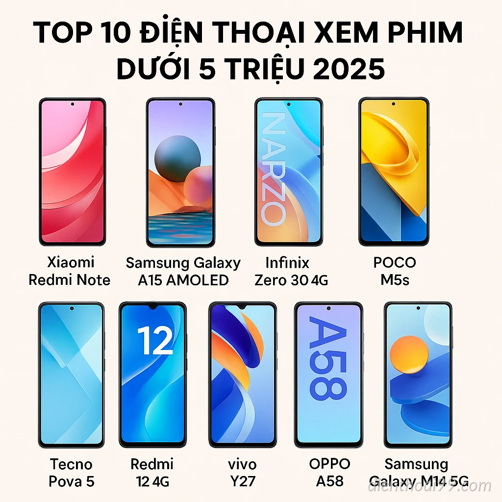 Top 10 Điện Thoại Xem Phim Tốt Giá Chỉ Từ 4 Triệu Đáng Mua Nhất Năm 2025