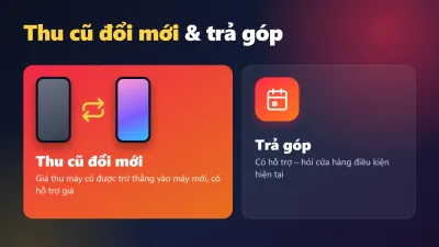 Infographic tiếng Việt: thu cũ đổi mới và trả góp khi mua điện thoại cũ tại Điện Thoại 99 Đà Nẵng