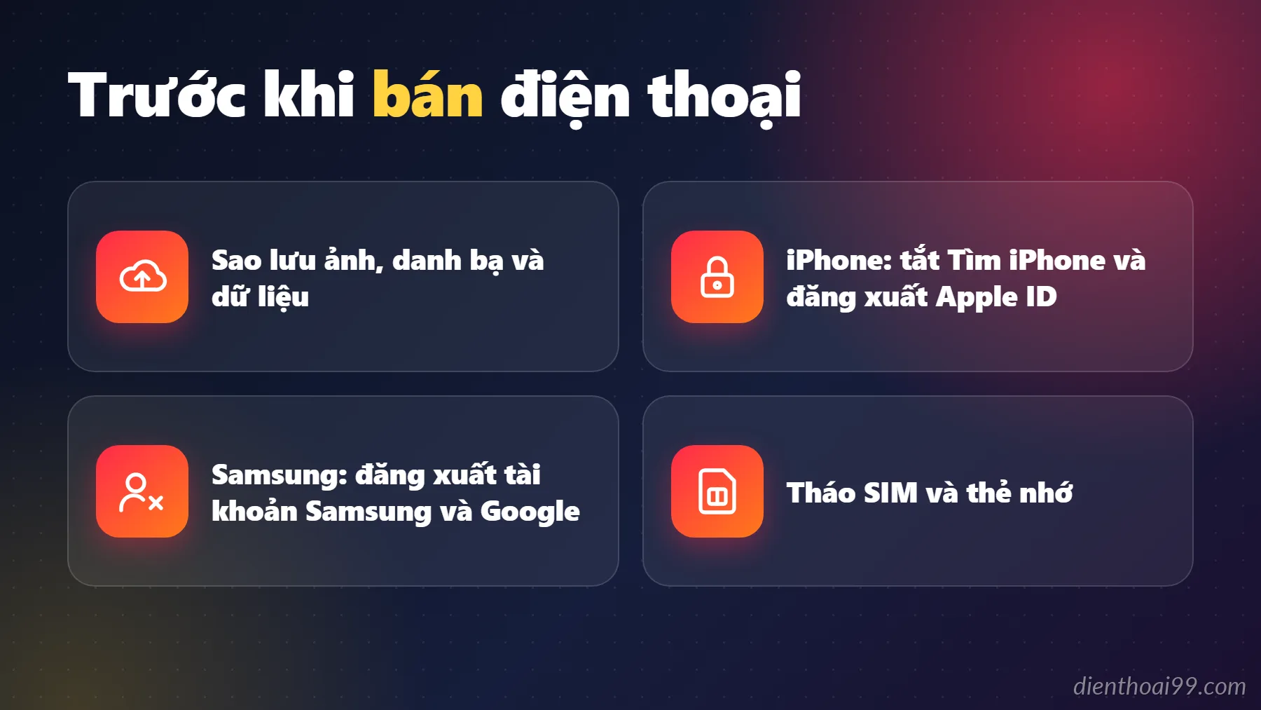 Infographic: Trước khi bán điện thoại – Điện Thoại 99, Đà Nẵng