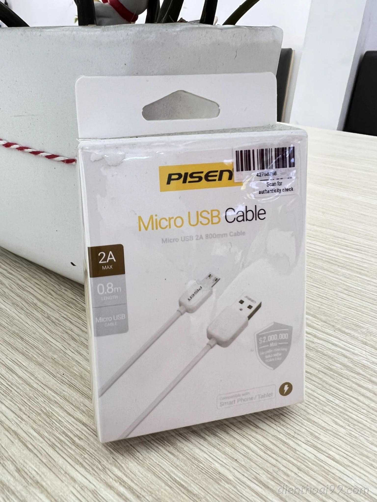 Dây sạc Samsung USB - Micro chính hẫng Pisen