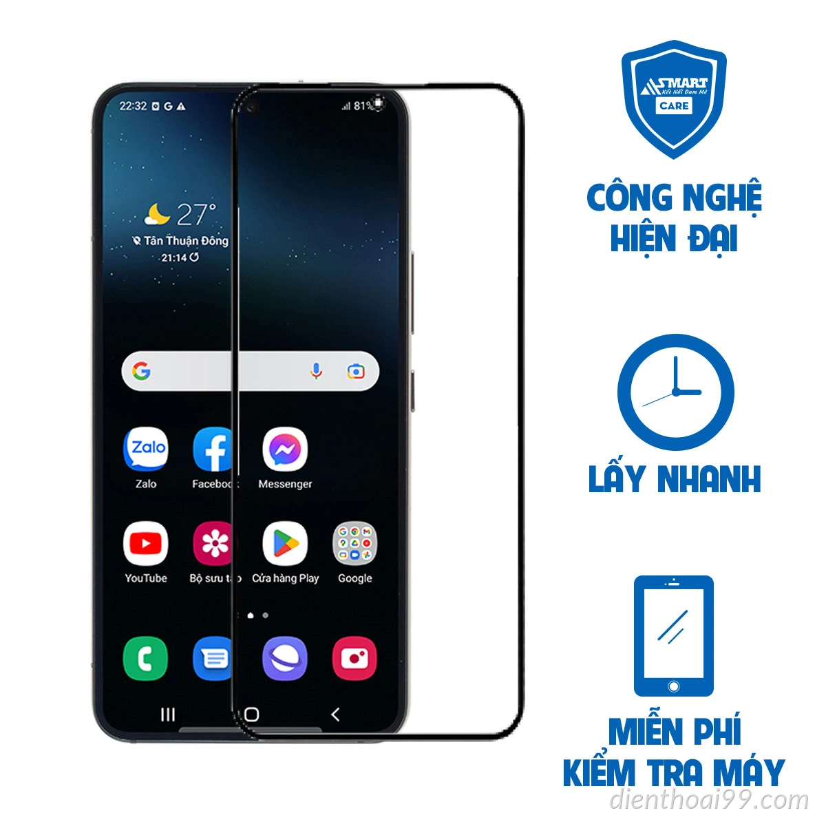 Ép kính điện thoại Samsung S22 Plus Tại Điện Thoại 99