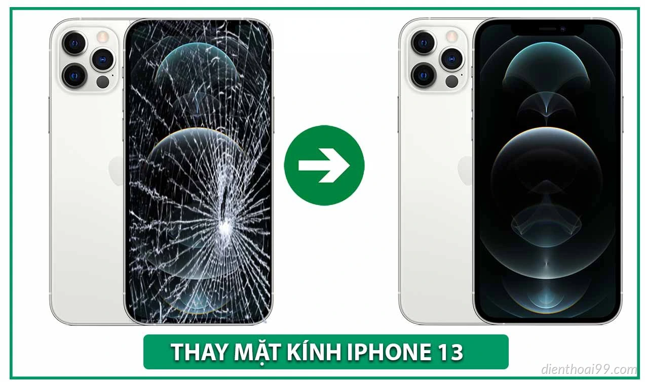 Ép kính iPhone 13 Tại Điện Thoại 99