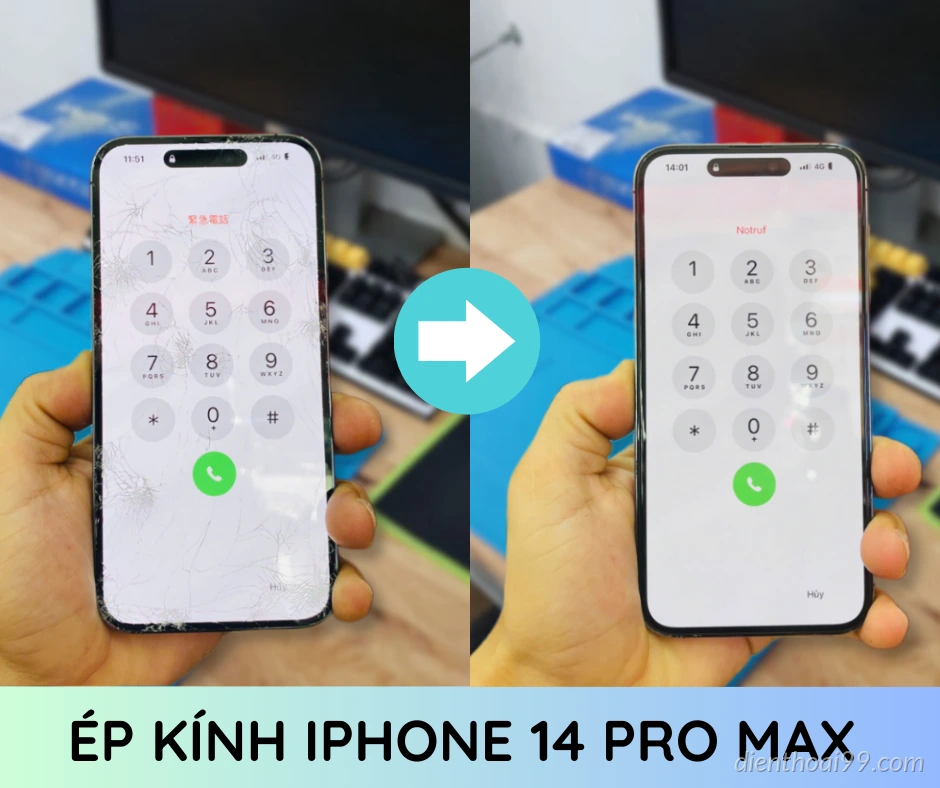 Ép kính iPhone 14 Pro Max Giá Rẻ Lấy Ngay