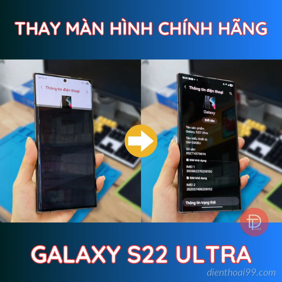 Màn hình Samsung S22 Ultra zin chính hãng tại Đà Nẵng