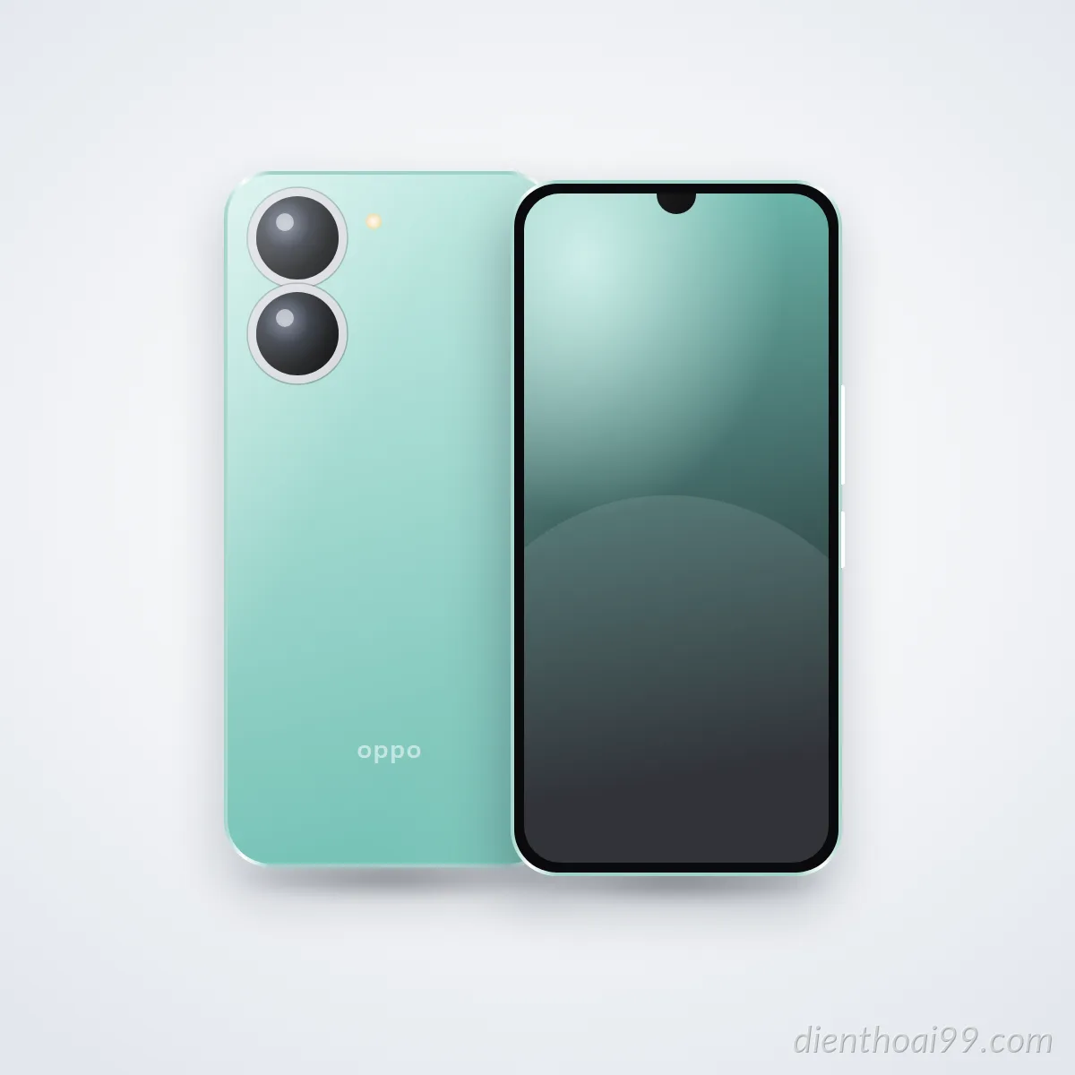 Mặt trước và mặt sau điện thoại OPPO A57 2020 (ảnh minh hoạ)
