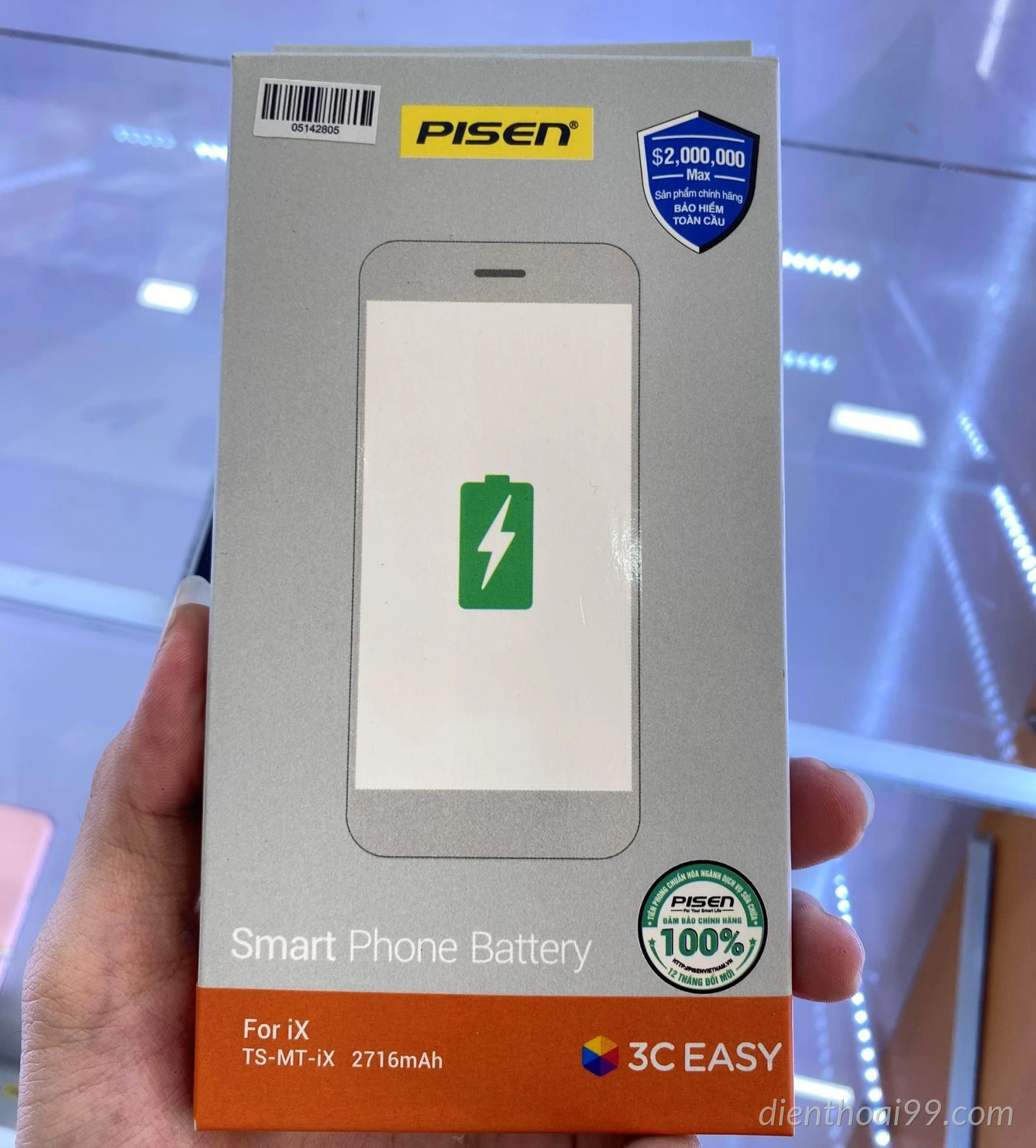 Pin Pisen iPhone X chính hãng tại Đà Nẵng
