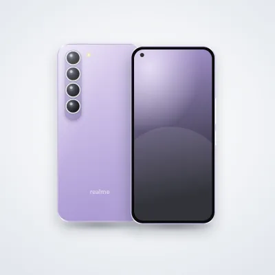 Mặt trước và mặt sau điện thoại realme 7 Pro (ảnh minh hoạ)