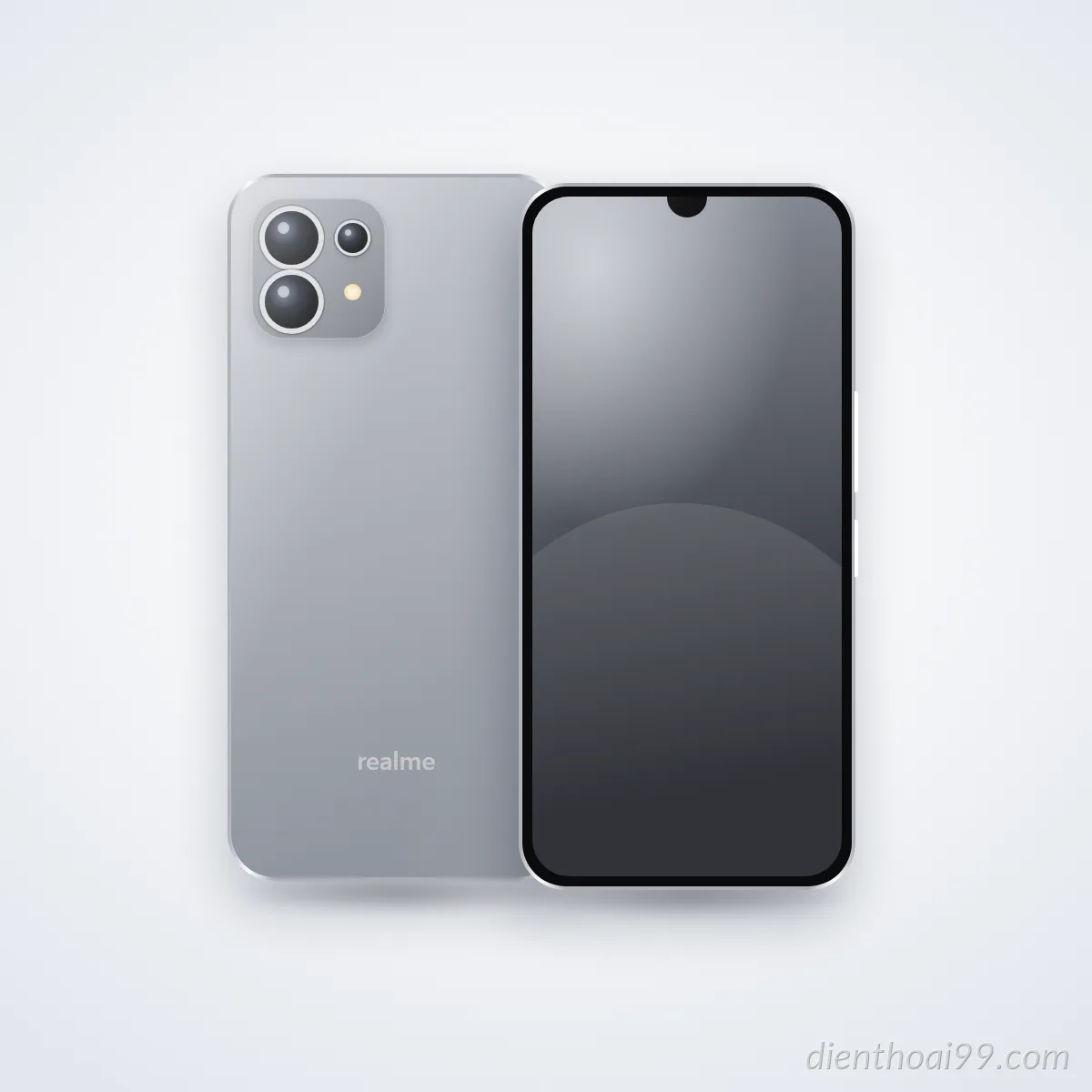 Mặt trước và mặt sau điện thoại realme C25 (ảnh minh hoạ)