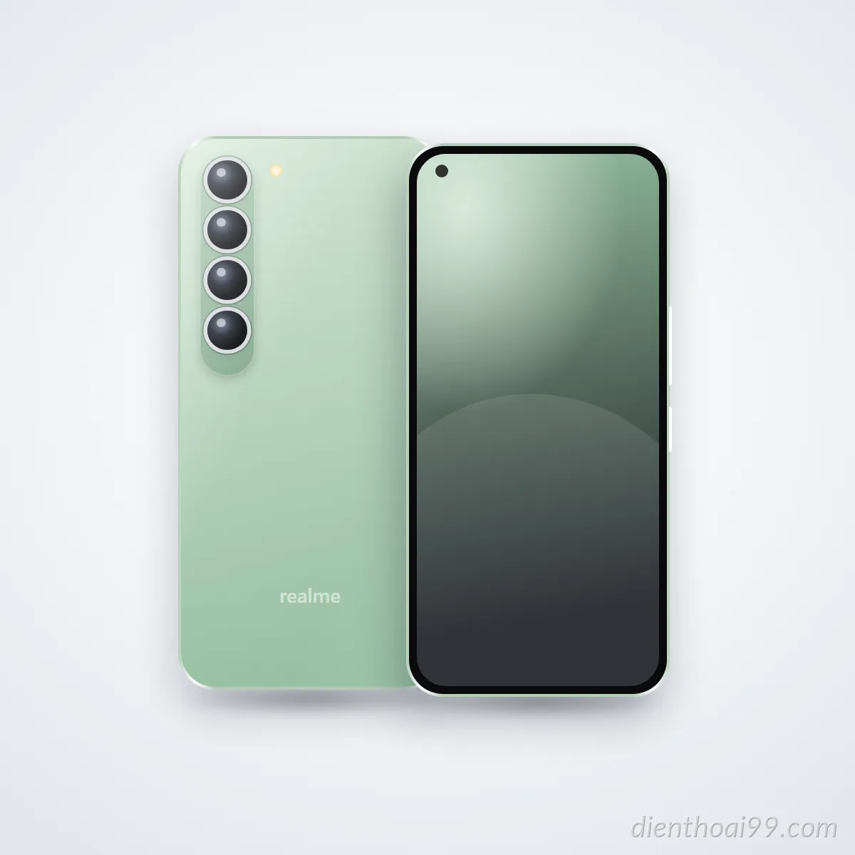 Mặt trước và mặt sau điện thoại realme Q3 Pro (ảnh minh hoạ)