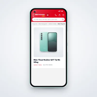 Điện thoại realme Q3t đang mở trang sản phẩm trên dienthoai99.com (ảnh minh hoạ)