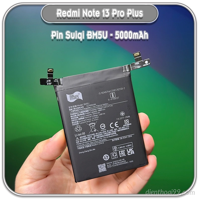 Thay pin Redmi Note 13 Pro Plus giá rẻ tại Đà Nẵng