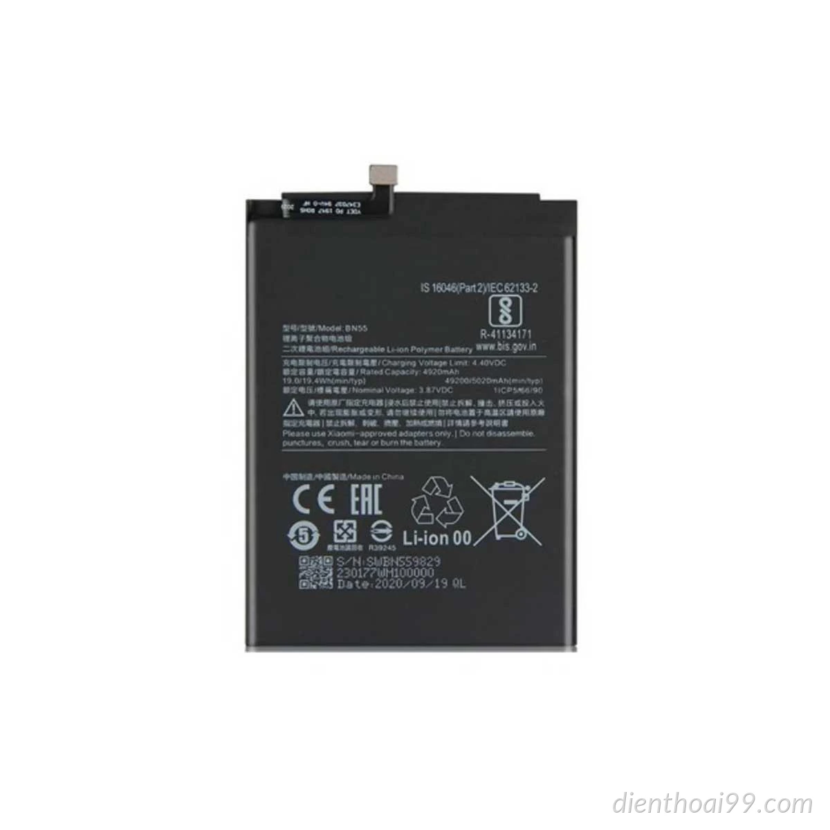 Thay pin Redmi Note 9S giá rẻ lấy ngay tại Điện Thoại 99