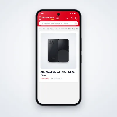 Điện thoại Xiaomi 12 Pro đang mở trang sản phẩm trên dienthoai99.com (ảnh minh hoạ)