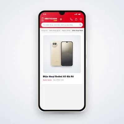 Điện thoại Redmi A5 đang mở trang sản phẩm trên dienthoai99.com (ảnh minh hoạ)