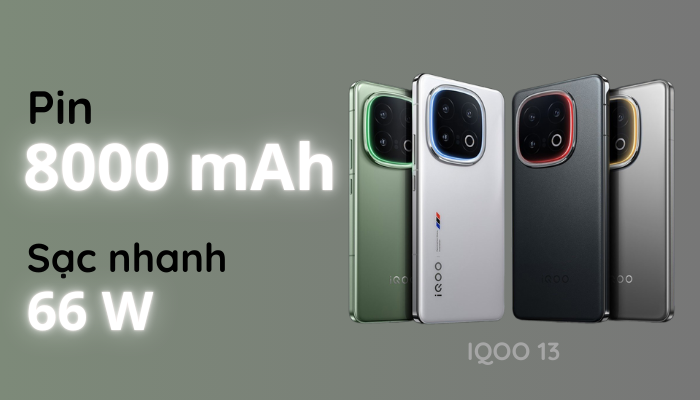 iQOO 13 có pin 6.150 mAh.